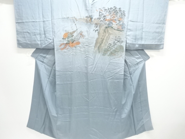 JAPANESE KIMONO / ANTIQUE MENS HITOE JUBAN / SILK / NASU no YOICHI